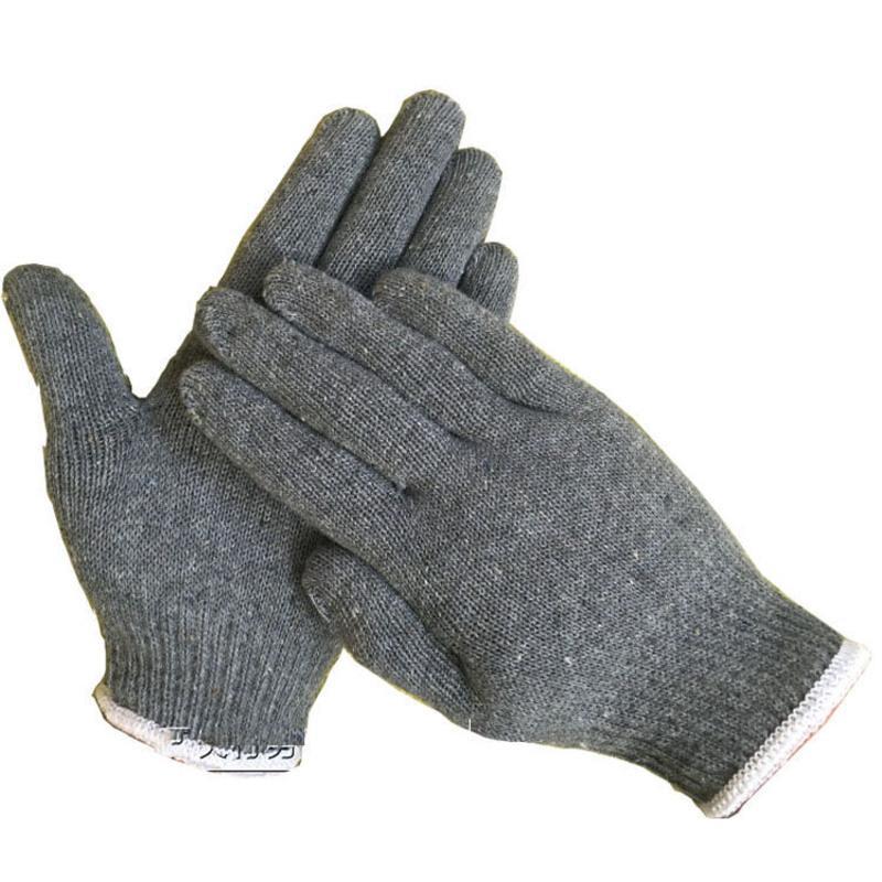 手套劳保耐磨棉纱手套加厚棉线手套男女干活手套工地手套白线手套黑加
