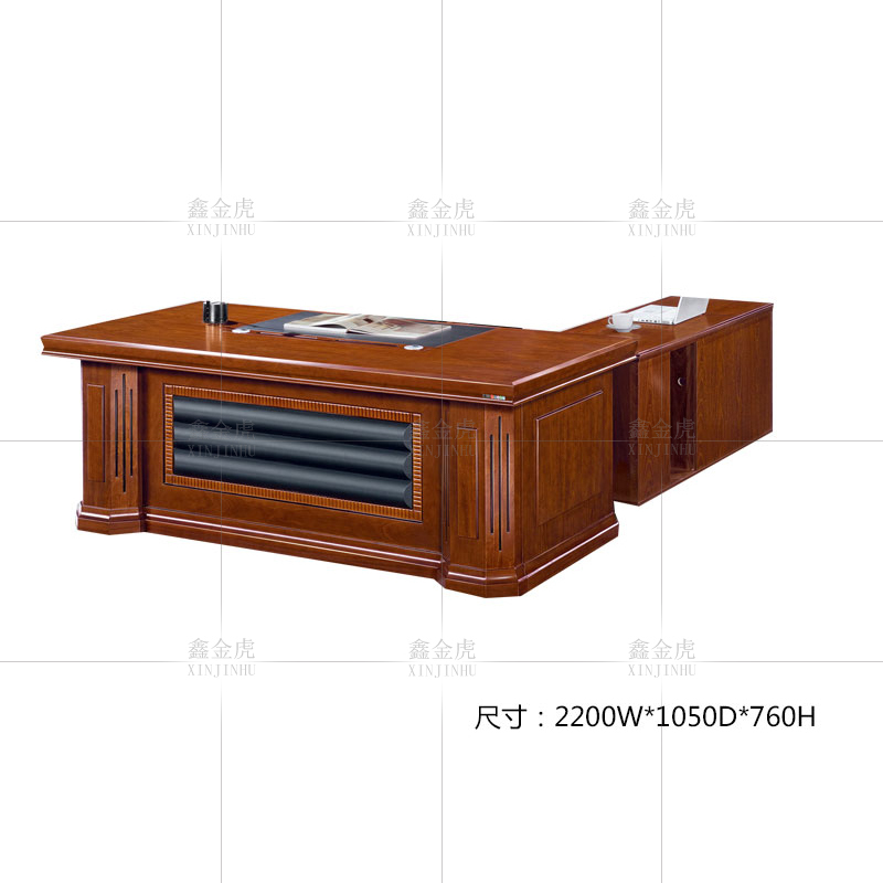 鑫金虎 老板桌简约现代大班台总裁桌总经理桌椅侧柜活动柜书柜办公桌组合套餐办公家具