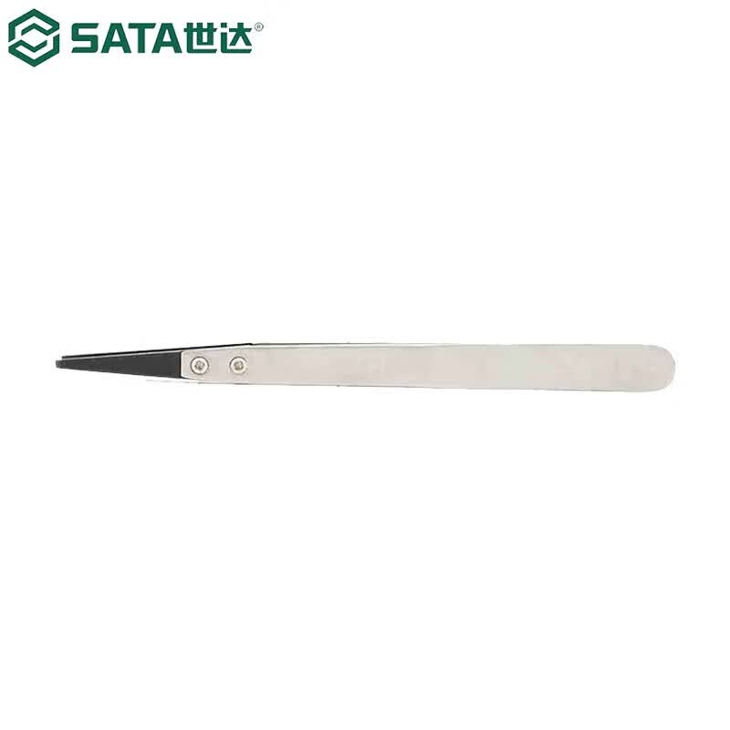 世达(SATA)03163防静电弯头镊子130MM高清大图