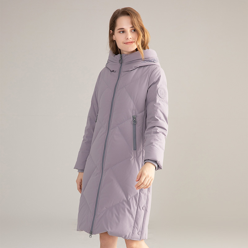 坦博尔新款羽绒服女士中长款修身收腰冬季时尚洋气保暖外套女装