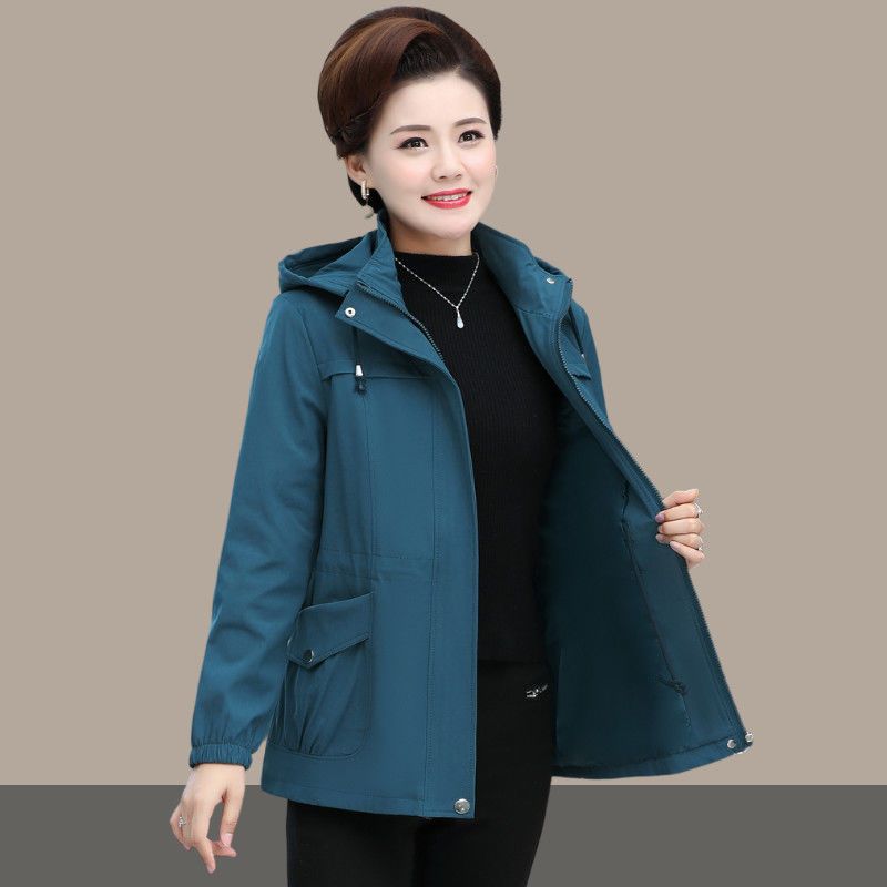 中老年女装秋季短款外套妈妈装初秋装上衣时尚百搭长袖上衣女外穿