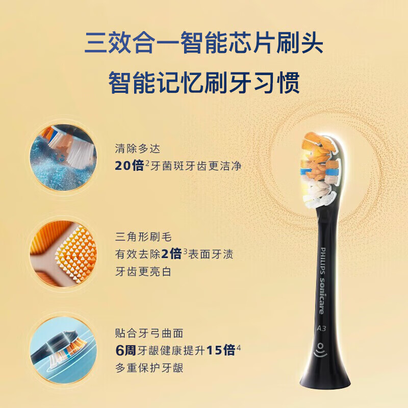 飞利浦(PHILIPS)电动牙刷 钻石AI智能刷 成人声波震动牙刷 男士女士便携软毛刷 茱萸粉 HX9996/13高清大图