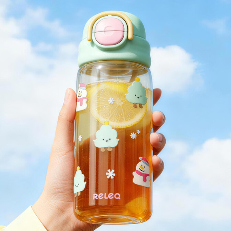 物生物塑料杯650ml花膜款JV012601-0650甜甜圈ppsu双饮(颜色随机)高清大图