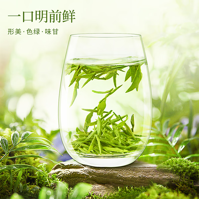 忆江南 茶叶 2023新茶绿茶雨前龙井茶荷韵礼盒装210g高清大图