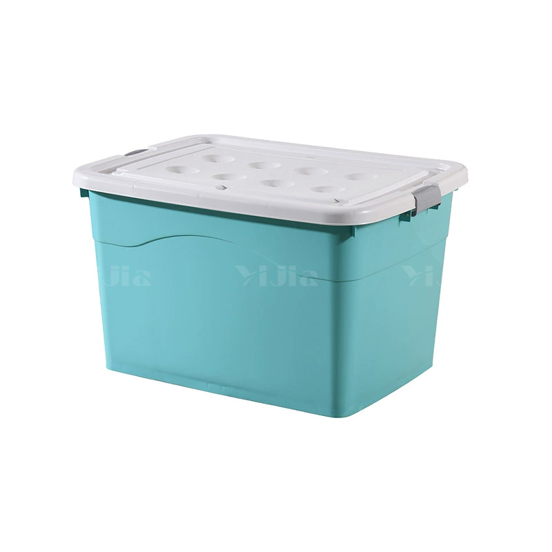 翌嘉YJ4120508 塑料收纳箱带盖子储物整理箱存放箱 绿色 560*400*330高清大图
