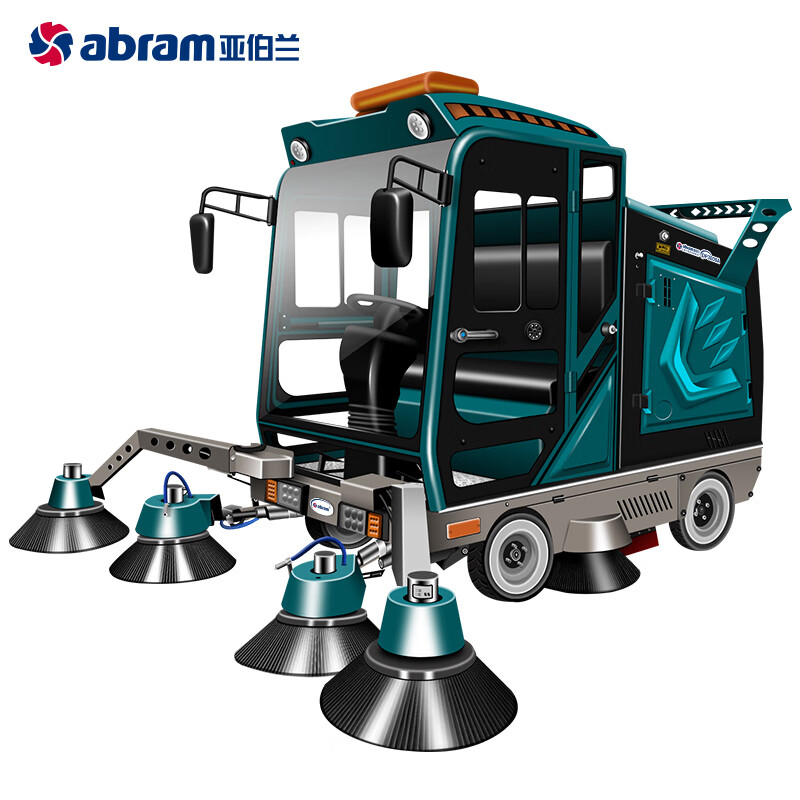 亚伯兰YBL-DP3000A 大型七刷四轮扫路车 清扫宽度3米 48V150A 市政环卫物业保洁工业扫地车高清大图