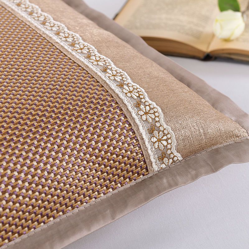 一对装夏季冰丝枕套仿藤枕席套凉枕套夏天竹凉席枕头套