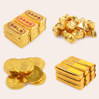 金币巧克力金花生金条500g 烘焙装饰喜糖代可可脂 中号吉祥如意金币【约80颗】