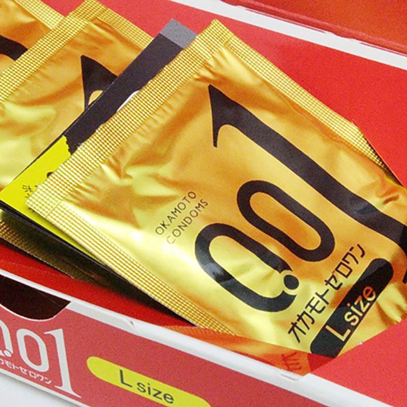 okamoto冈本001超薄避孕套l号3只装1盒装日本原装进口