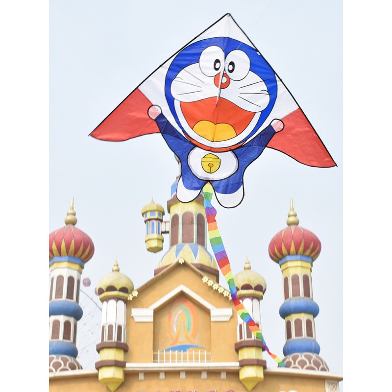 潍坊儿童风筝卡通线轮机器猫鹰金鱼燕子飞机初学新款三角微风成人创意 三维工匠 凯蒂猫(不含线轮)高清大图