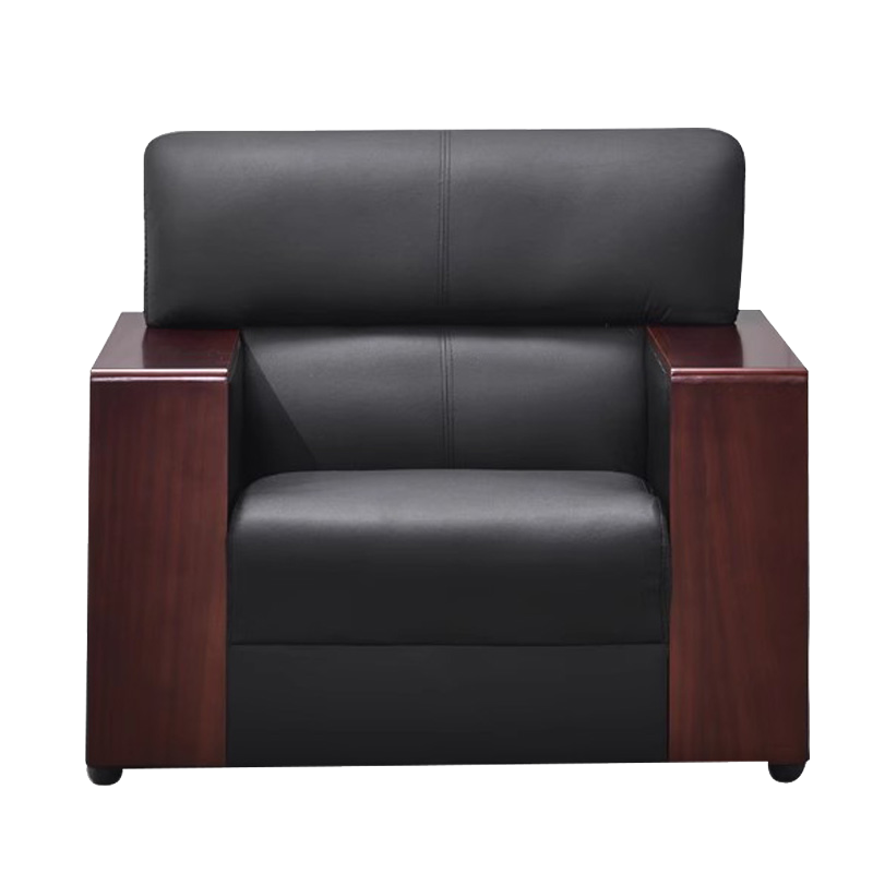 湘渭简约现代沙发办公室沙发商务接待会客二层牛皮单人位高清大图