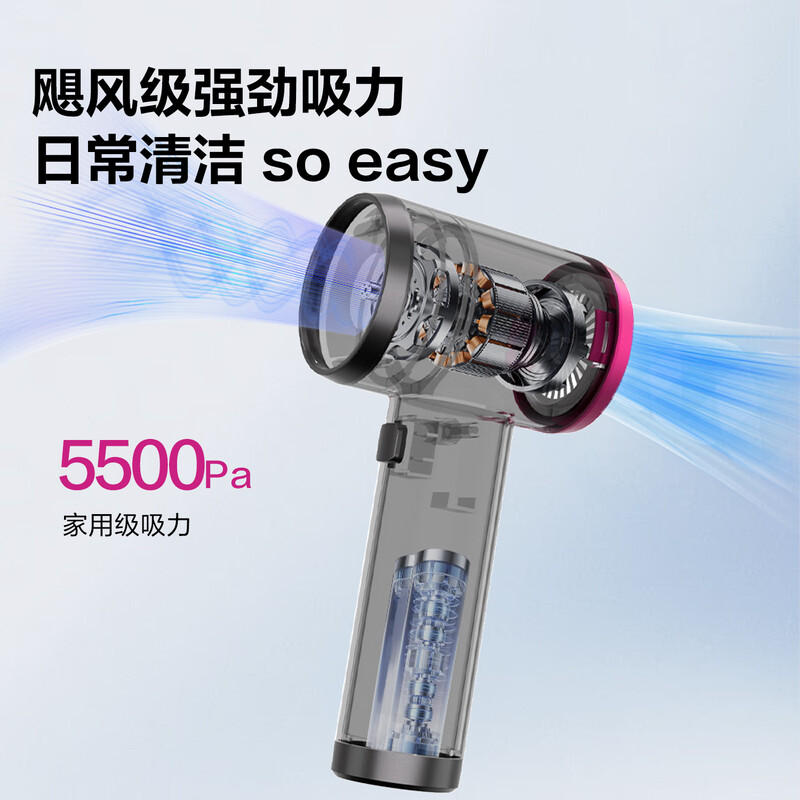 得力(deli)DL881123车载吸尘器6000pa大吸力4000mAh强劲动力便携设计尘杯集尘1升高清大图