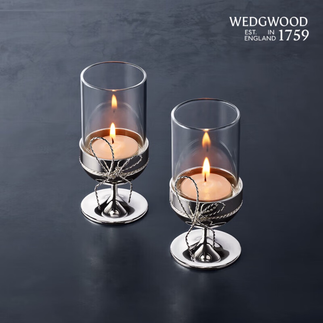 WEDGWOOD威基伍德54735805747 Vera Wang王薇薇爱之结绳烛台(一对)高清大图