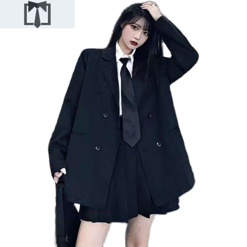 SUNTEK西装两件套装女韩版时尚2020年新款春秋冬气质百褶裤裙学生JK制服休闲裤