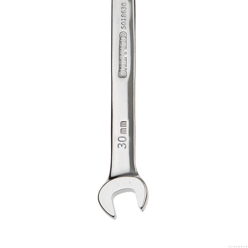 钢盾(SHEFFIELD) S018630 公制精抛光棘开两用长快扳30mm[家用]高清大图