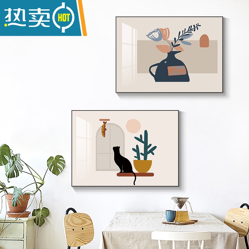 敬平莫兰迪电表箱装饰画创意推拉式遮挡配电箱电闸挂画小清新餐厅壁画装饰画高清大图