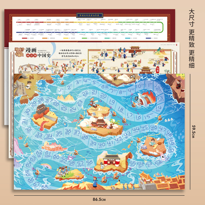 [正版]给孩子的中国史欢乐包陪孩子玩转中国史趣味知识游戏卡片书中华上下五千年儿童二三四五六年级课外知识游戏翻翻卡益智书高清大图