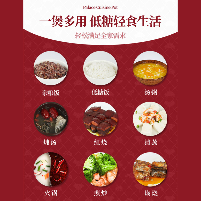 果儿GUOER电饭煲宫廷御膳煲2L家用低糖电饭煲米汤分离多功能小型2-3人GS-F80高清大图