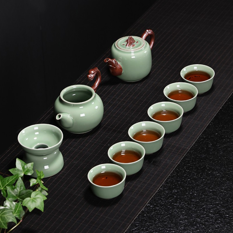 八方礼 龙行天下10入茶具绿色
