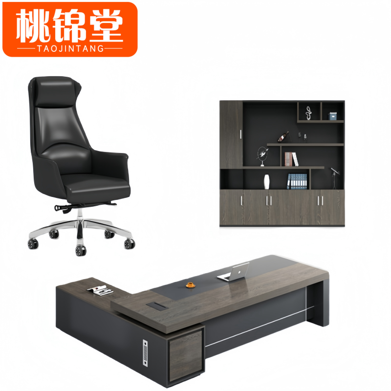桃锦堂经理桌+椅柜高清大图