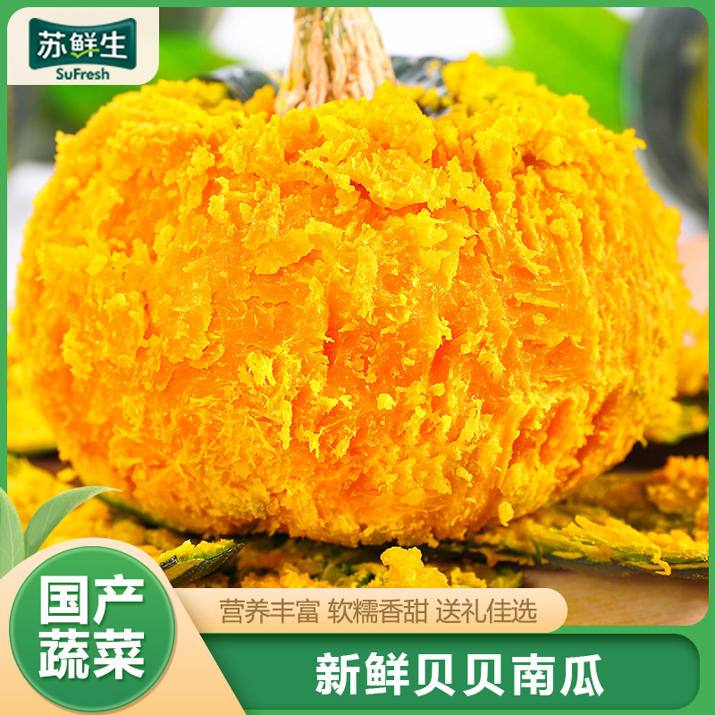 [苏鲜生]贝贝小南瓜 新鲜蔬菜 5斤 4-9个 新鲜采摘 软糯香甜