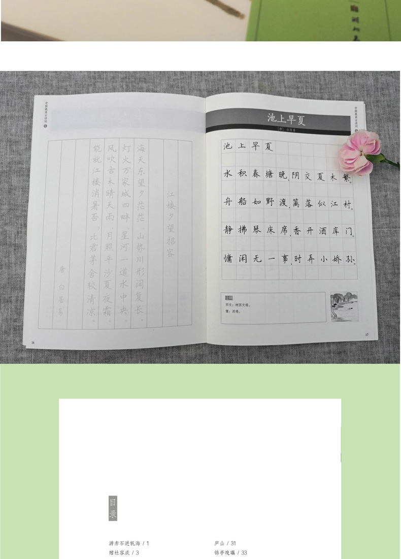 [正版]飞花令 中国绝美古诗词夏 田英章书硬笔字帖 钢笔硬笔楷书练字帖的诗词练字本湖北美术出版社高清大图