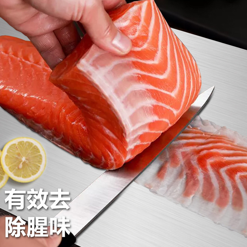 赫巴兹不锈钢菜板304双面板防霉防菌家用水果辅食案板砧板厚高清大图
