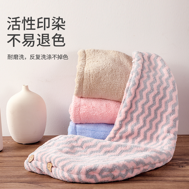 浴帽可爱韩国毛巾帽加厚干发帽女吸水速干包头巾擦头发的 三维工匠 [升级加厚]紫色高清大图