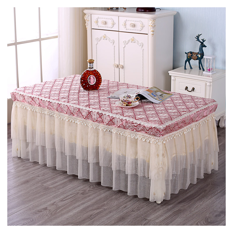 布艺蕾丝茶几防尘罩餐桌桌布田园风客厅茶几罩布盖布巾支持定做紫纱