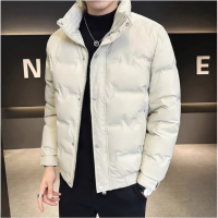 立领男士轻薄羽绒服2024秋冬季新款男装衣服冬款压胶外套时尚潮li XXL 卡其色