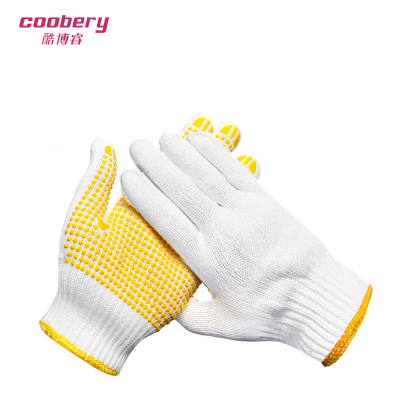 酷博睿(coobery) 8032 PVC点塑手套劳保手套(漂白点珠手套) 白色 一付高清大图