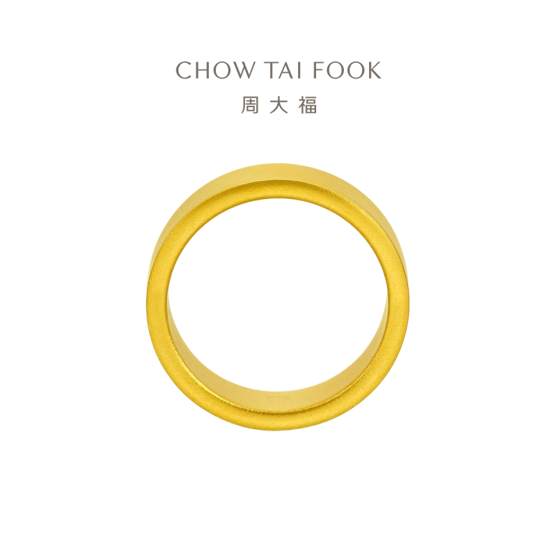 周大福传承经典传承情侣对戒足金黄金戒指寓意情比金坚计价(工费820元)F214040七夕礼物