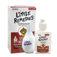 美国进口Little Remedies宝宝洗鼻水 日常护理 鼻腔护理 生理盐水通鼻塞滴鼻剂+吸鼻器15ml