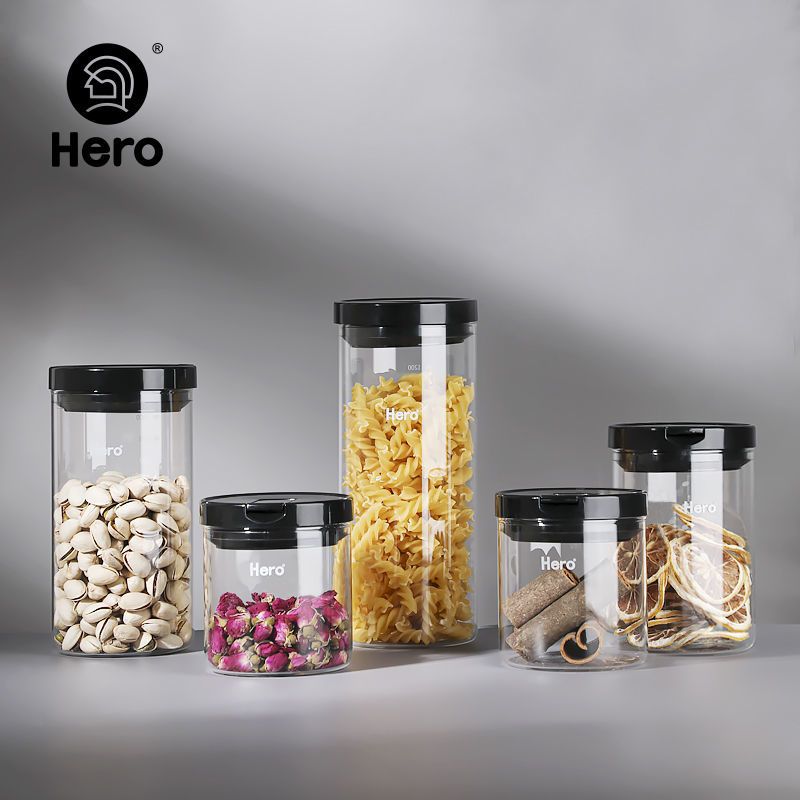 Hero 密封罐 玻璃瓶子储物罐 玻璃密封罐 茶叶罐咖啡豆干货之选 经典密封罐500ml