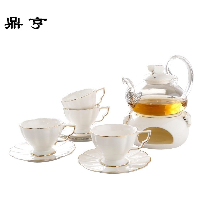鼎亨日系蝴蝶花茶具套装陶瓷玻璃英式下午茶壶水果花茶壶茶具茶杯