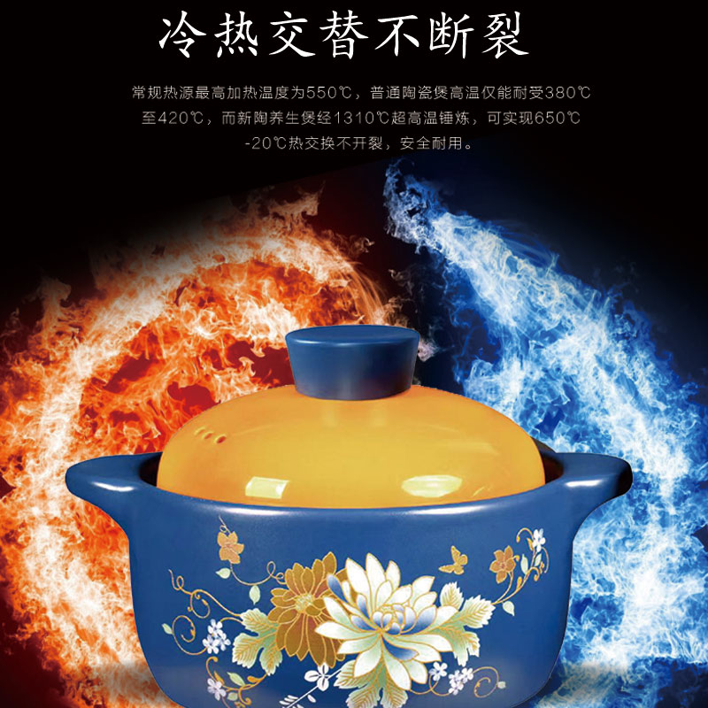 艾逸瑶选 繁花锂辉石陶瓷煲2.8L CJ-21101高清大图
