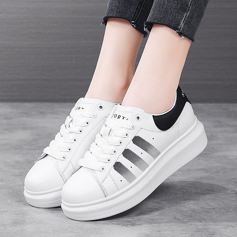 潮鞋休闲跑步鞋板鞋视频介绍_她他之城小白鞋女鞋新款百搭学生白鞋平