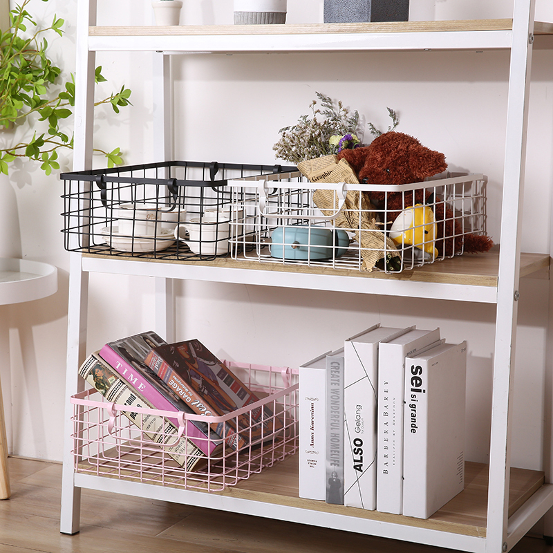 家柏饰(CORATED)北欧ins收纳篮铁艺桌面收纳盒收纳浴室化妆品零食储物收纳筐高清大图