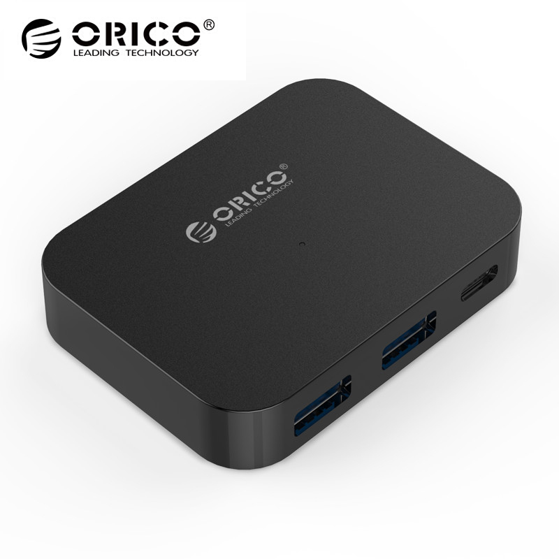 奥睿科(ORICO)Type-C转USB3.0+USB-C扩展分线器/转接头HUB 黑色TC2U-U3