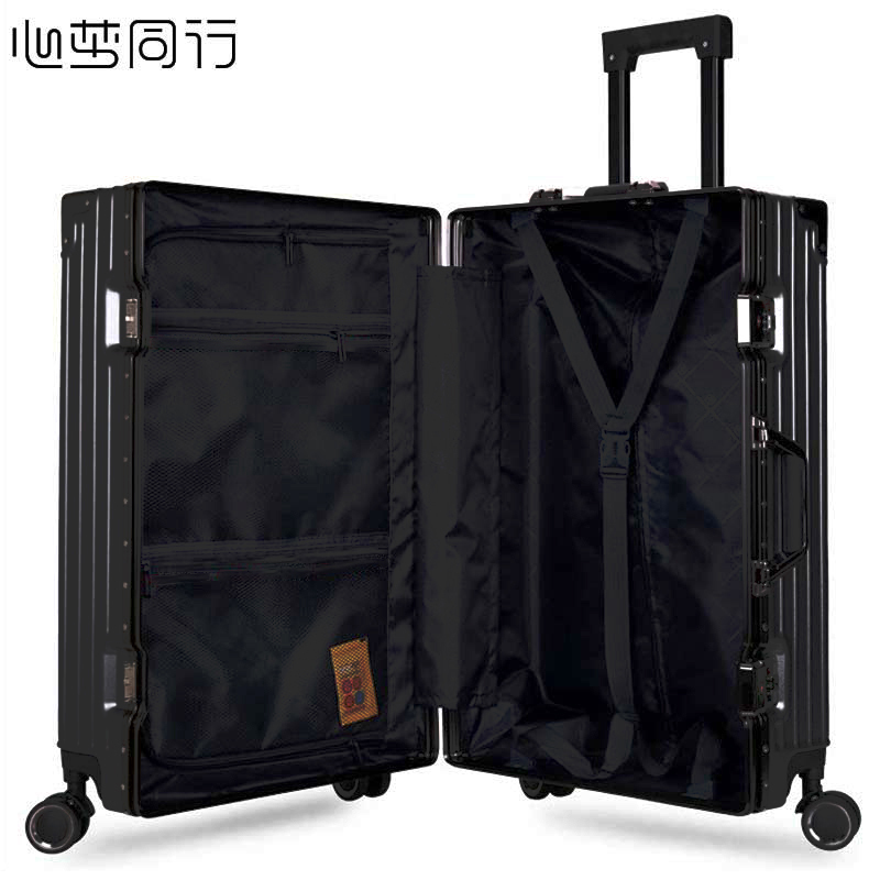 心梦同行大容量拉杆箱网红行李箱万向轮铝框箱抗摔密码箱旅行箱 0264/个高清大图