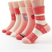 儿童袜子秋冬中筒袜耐脏吸汗保暖棉男童小孩中大童春秋棉袜_883 9-15岁适合鞋码32-38码 小白兔5双装