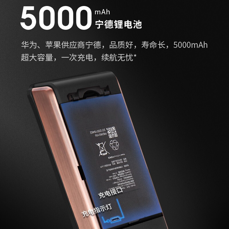 凯迪仕(KAADAS)K9-V+小度智慧屏X8可视猫眼智能锁指纹锁家用防盗门锁全自动电子锁密码锁 APP远程智控 星空灰