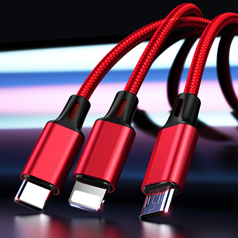 迪士尼一拖三数据线5A闪充安卓type-c可爱三合一66W超级快充线适用于小米华为手机LF28高清大图