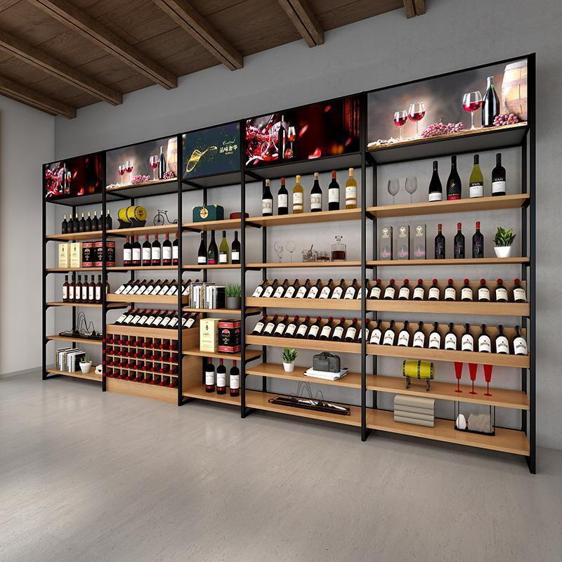 汐岩红酒架展示架货架酒架置物架展柜陈列柜货柜展架陈列架子高清大图
