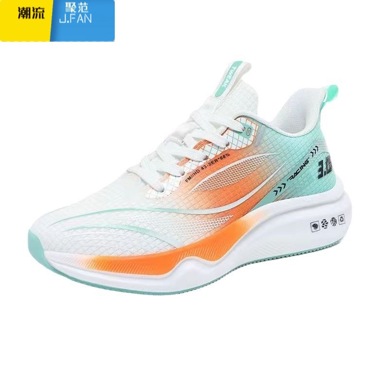 聚范男鞋2024新款跑鞋运动鞋透气减震软底学生鞋轻便跑步鞋镂空高清大图