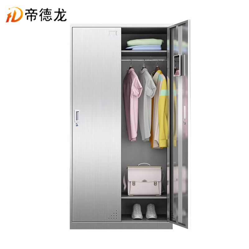 帝德龙两门不锈钢衣柜员工宿舍柜BX5 900*420*1800mm高清大图