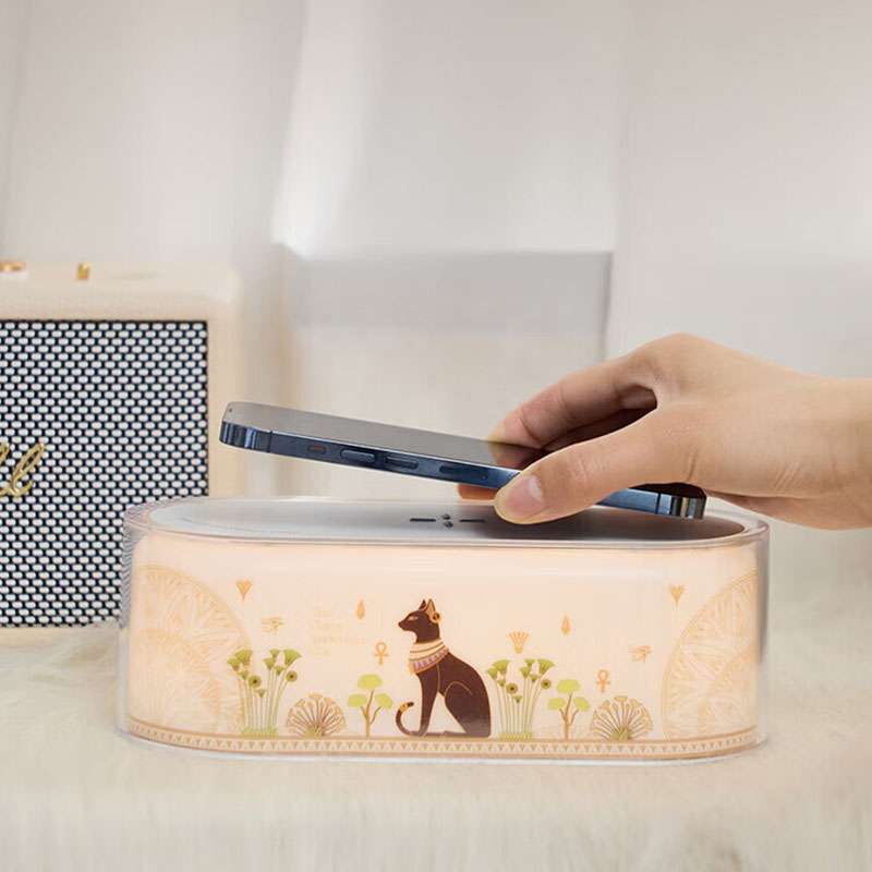 大英博物馆盖亚·安德森猫系列无线充小夜灯摆件 ABS、硅胶 三档护眼暖白光