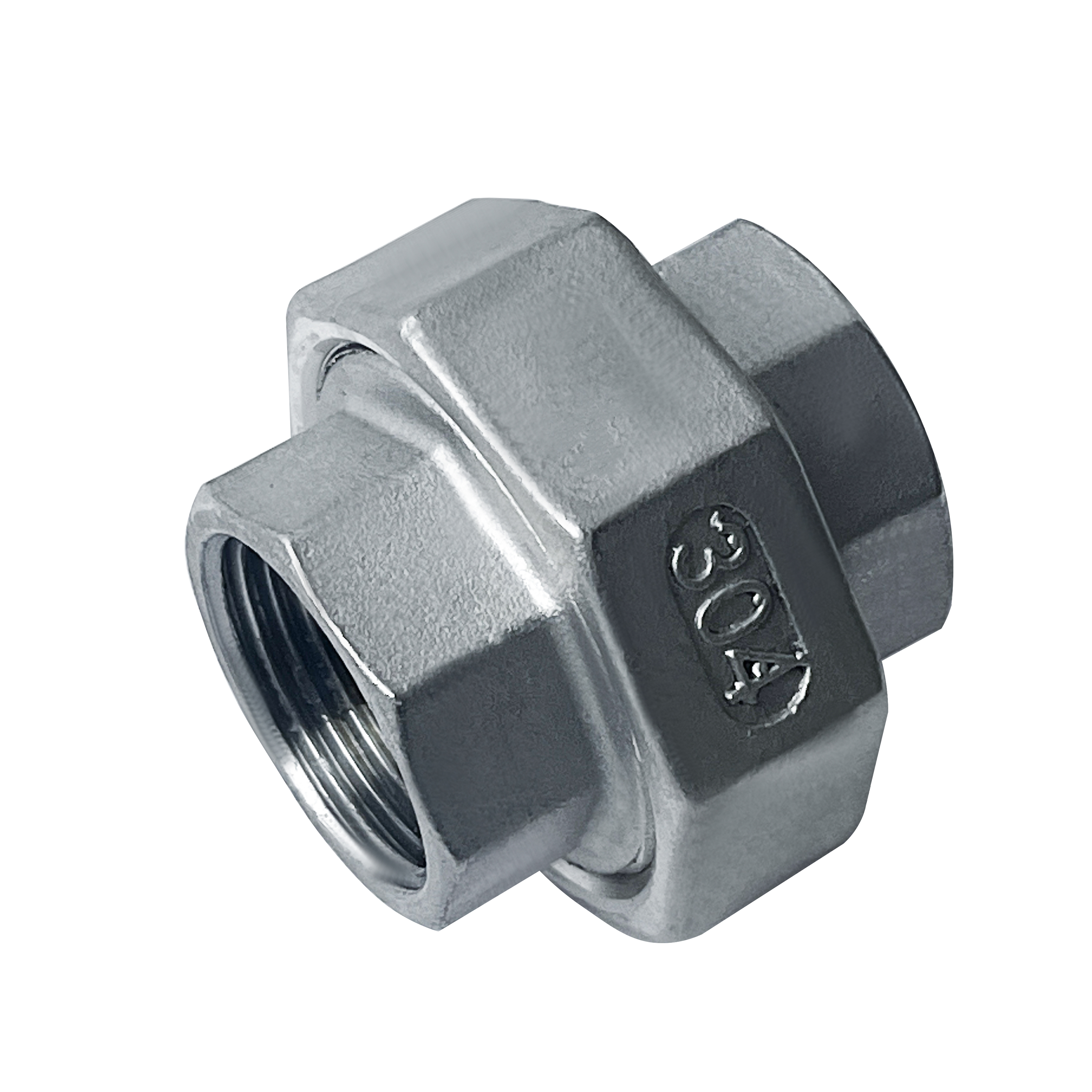 杉外山 304不锈钢内螺纹锥面活接 个高清大图