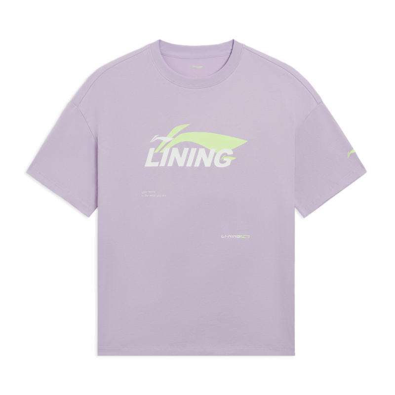 李宁短袖女夏季官方新款休闲圆领女装logo印花t恤宽松运动上衣女视频