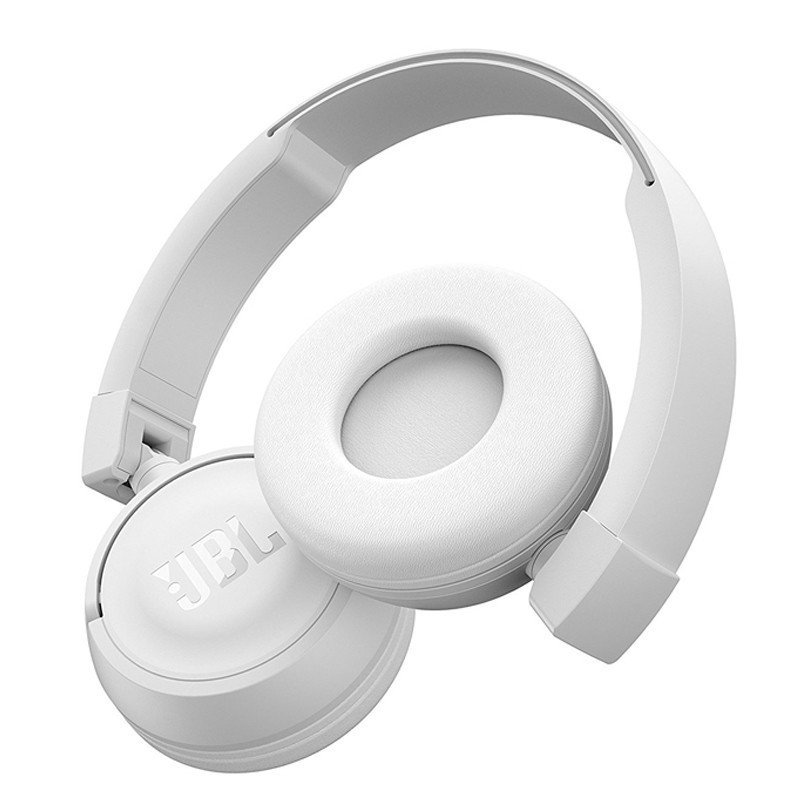JBL T450BT 无线蓝牙运动耳机 便携头戴式重低音HIFI音乐耳机 可折叠运动带耳麦通话耳机 白色